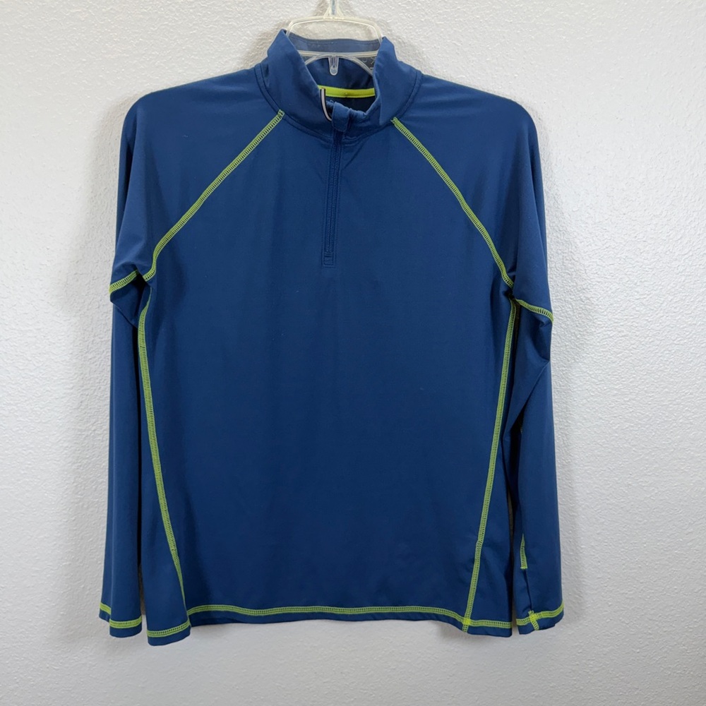 Amazon Essentials Blue and Neon Green Kids Sweatshirt